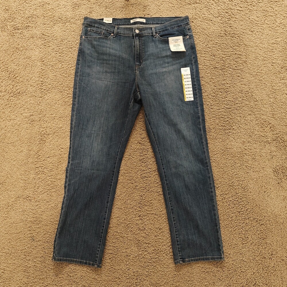 Levi Strauss Signature Gold Women’s 18S Mid Rise Straight Jeans NWT W34 L30